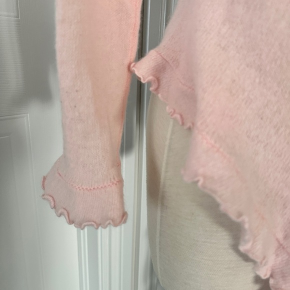 Vintage Moda International Baby Pink Lambswool and Rabbit Hair Cardigan Sweater - Picture 4 of 9
